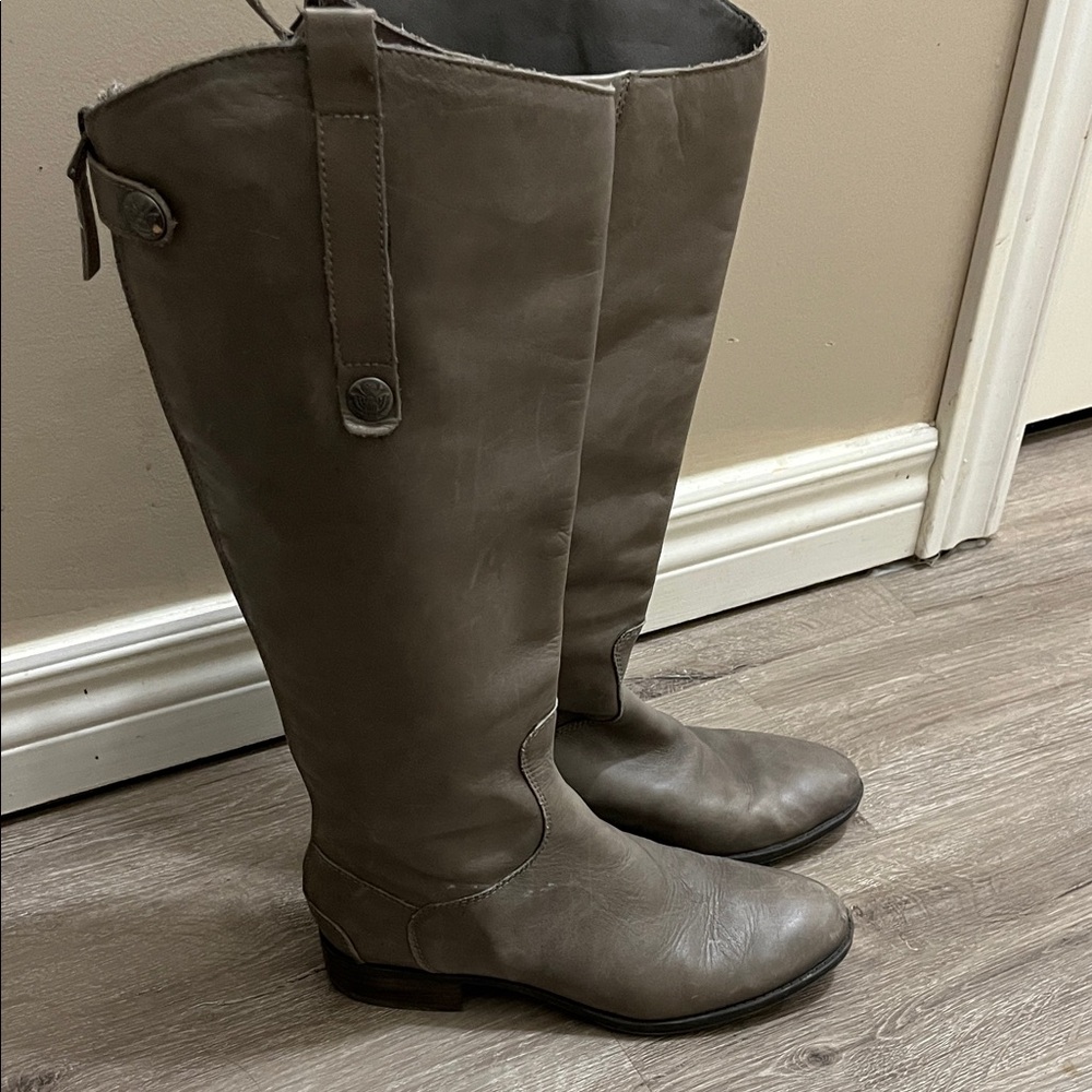 Sam Edelman Gray Boots leather upper